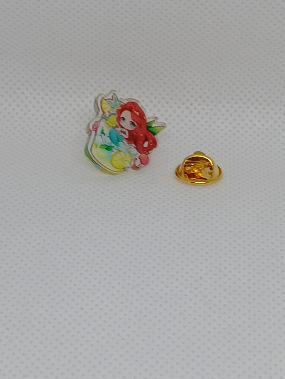 NWOT ARIEL THE LITTLE MERMAID ACRYLIC PIN BROOCH KAWAII DISNEY CHARACTER P05